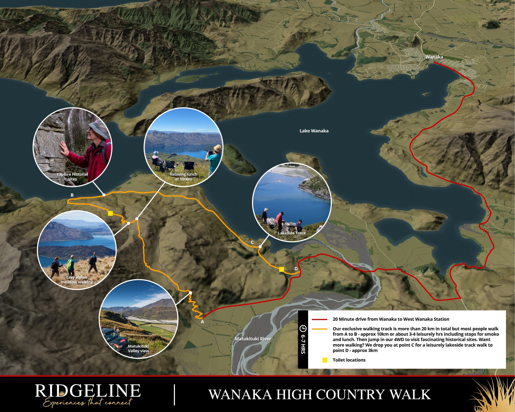 Wanaka High Country Walk Ridgeline Wanaka   TT West Wanaka High Country Walk Map New Rounded08 